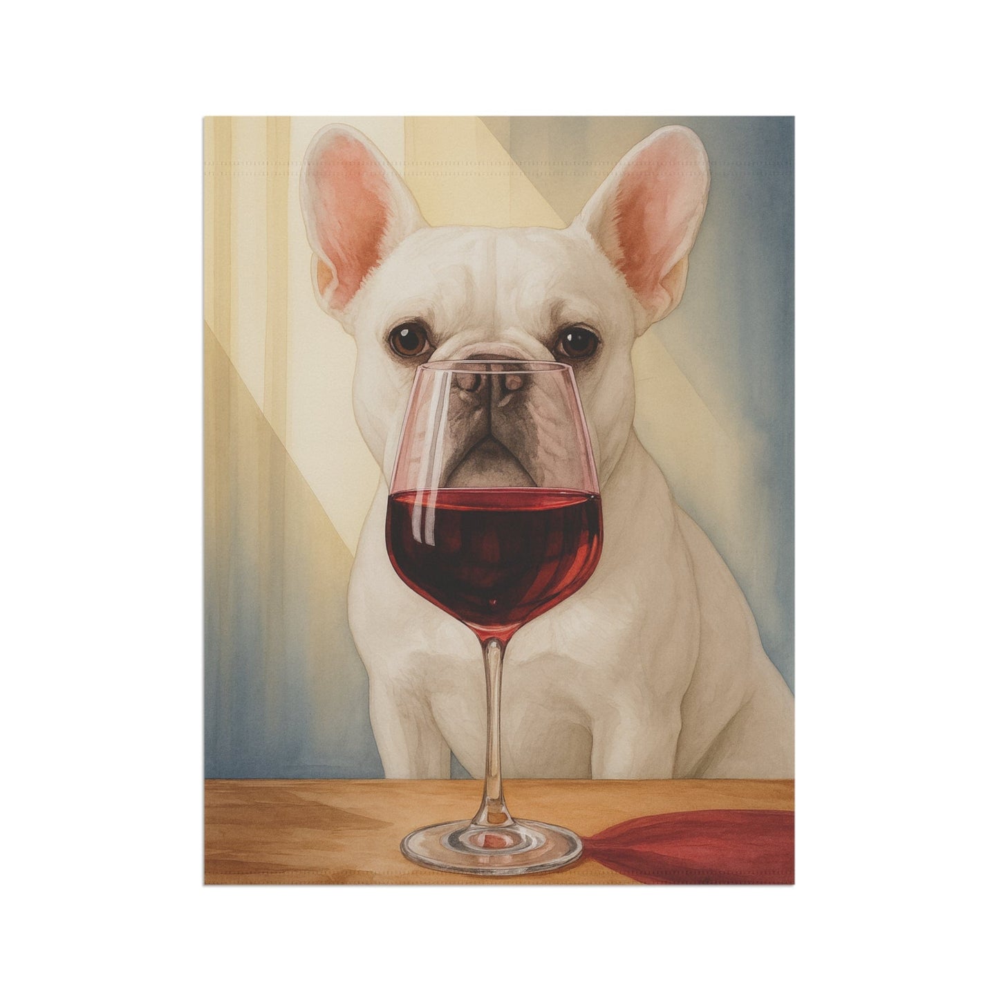 White French Bulldog Wine Garden Flag