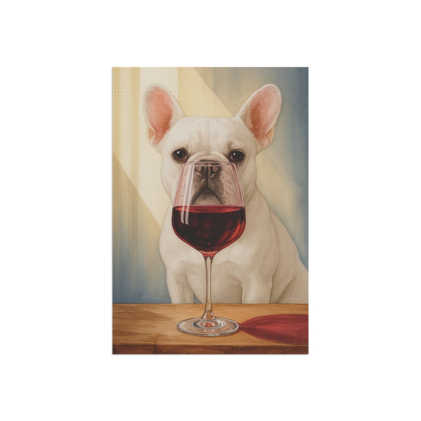 White French Bulldog Wine Garden Flag