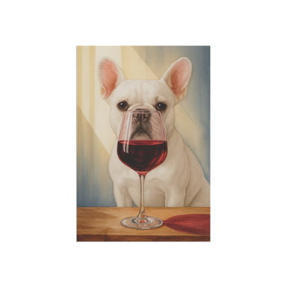 White French Bulldog Wine Garden Flag