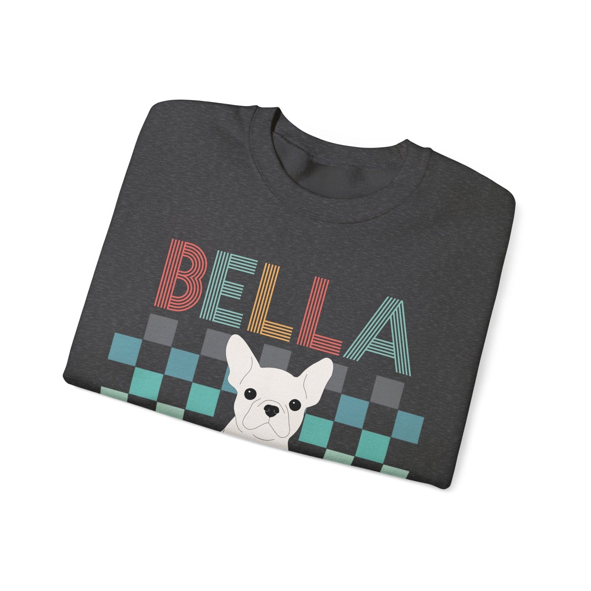 White Frenchie Checkered Sweatshirt