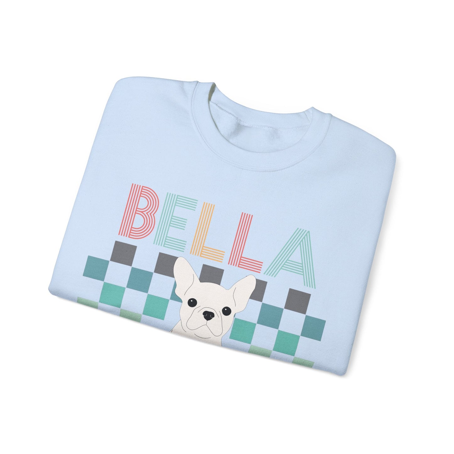 White Frenchie Checkered Sweatshirt