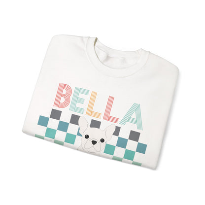 White Frenchie Checkered Sweatshirt