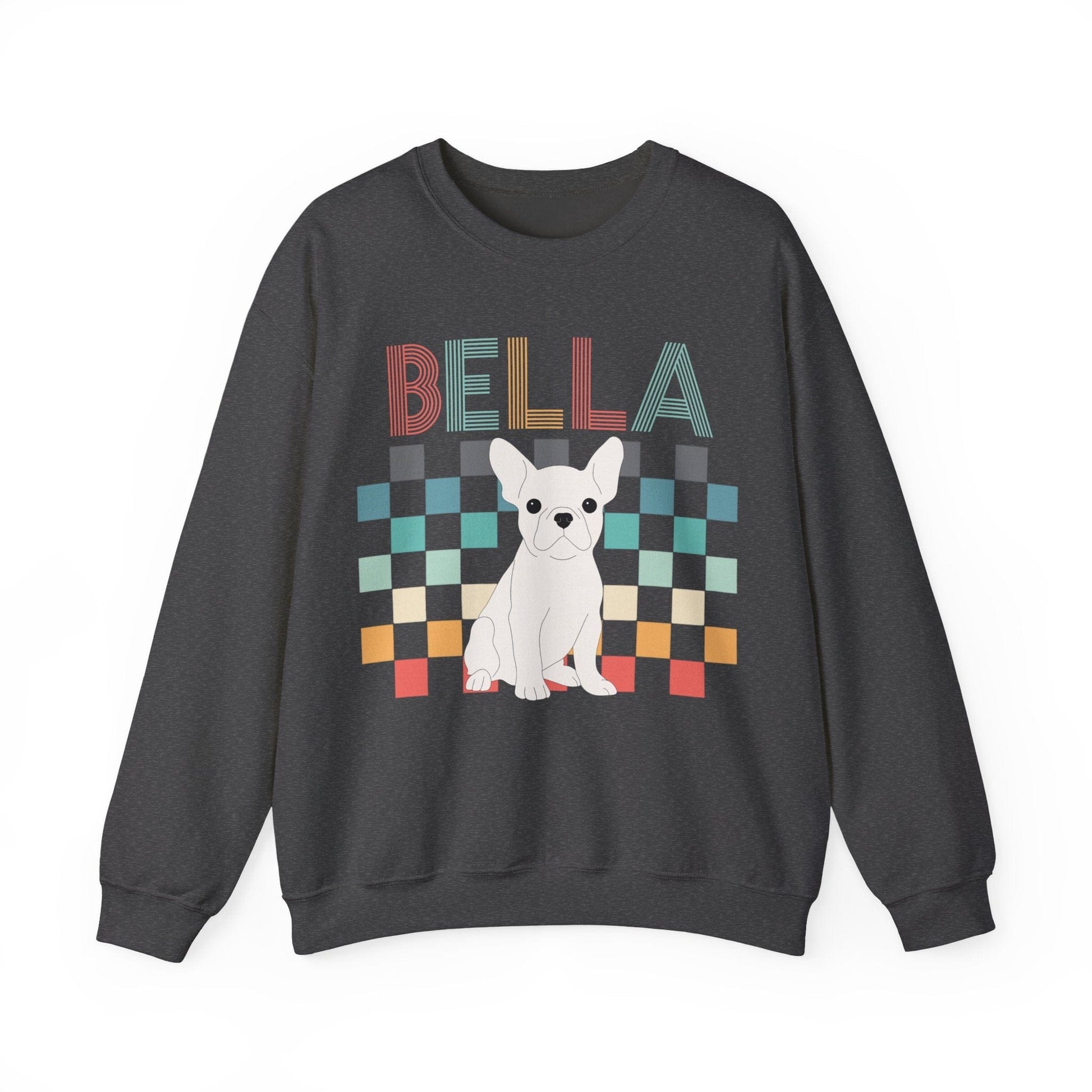 White Frenchie Checkered Sweatshirt