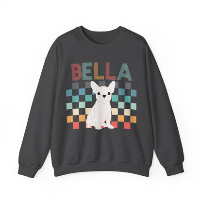 White Frenchie Checkered Sweatshirt