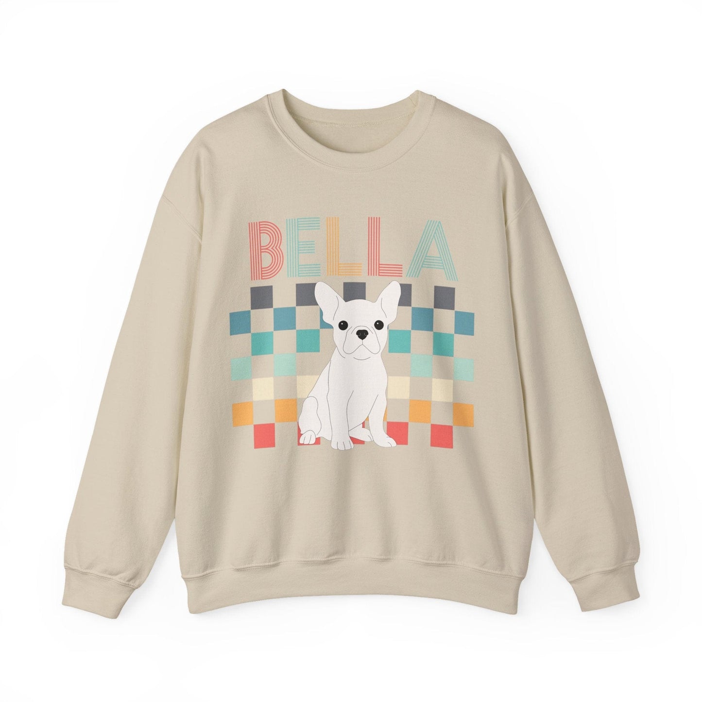 White Frenchie Checkered Sweatshirt