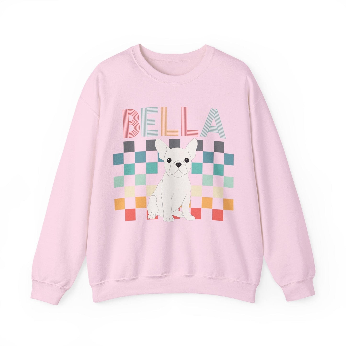 White Frenchie Checkered Sweatshirt