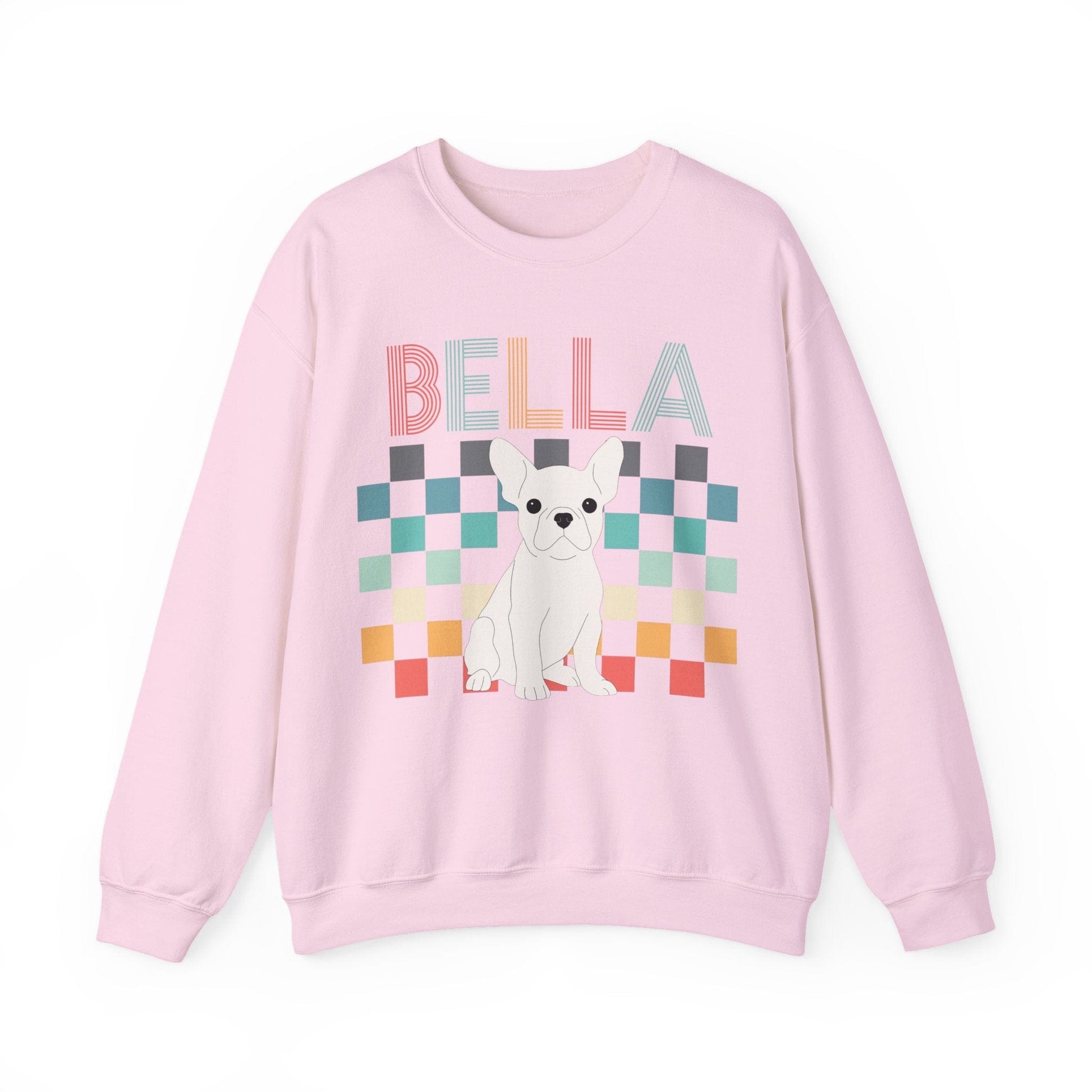 White Frenchie Checkered Sweatshirt