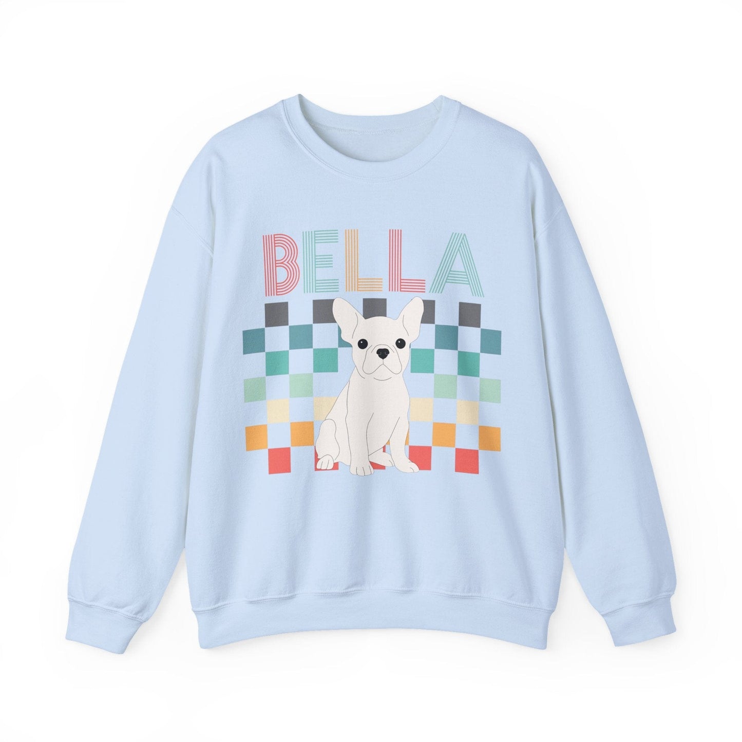 White Frenchie Checkered Sweatshirt