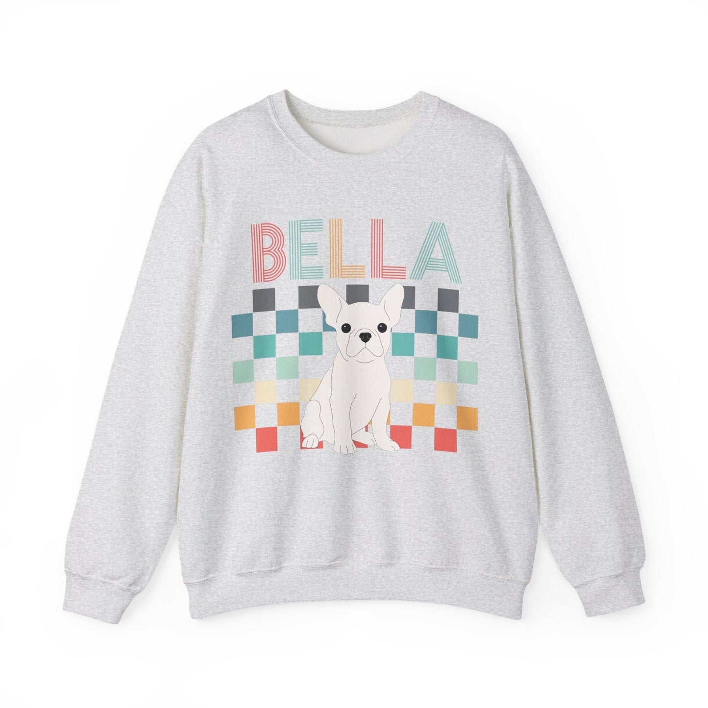 White Frenchie Checkered Sweatshirt