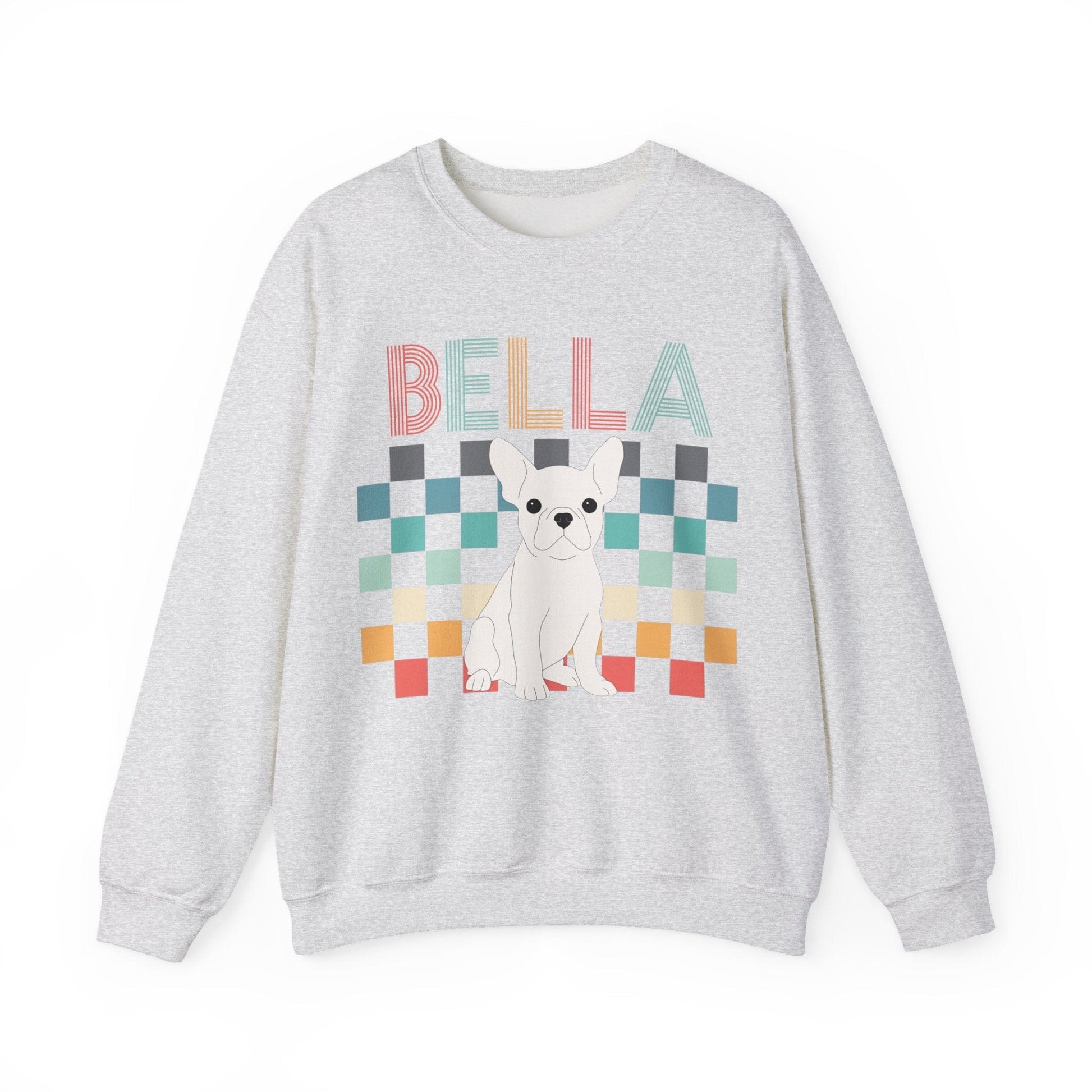 White Frenchie Checkered Sweatshirt