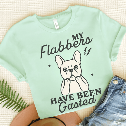 White Frenchie Flabbergasted Tshirt Heather Mint