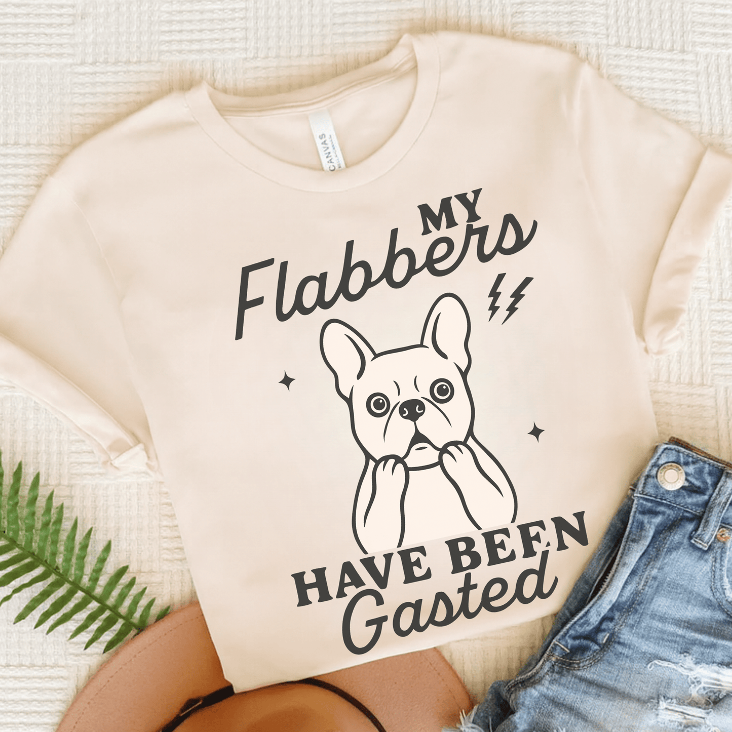 White Frenchie Flabbergasted Tshirt Natural
