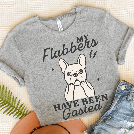 White Frenchie Flabbergasted Tshirt Athletic Heather