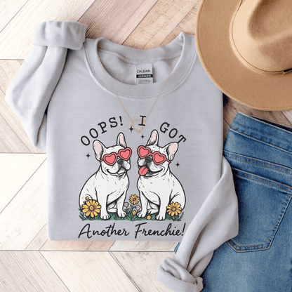 White Frenchie Oops Sweatshirt Ash