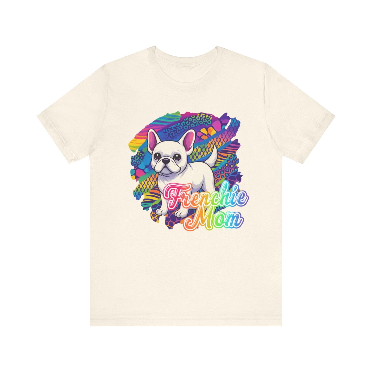 White Frenchie Retro Neon Tshirt