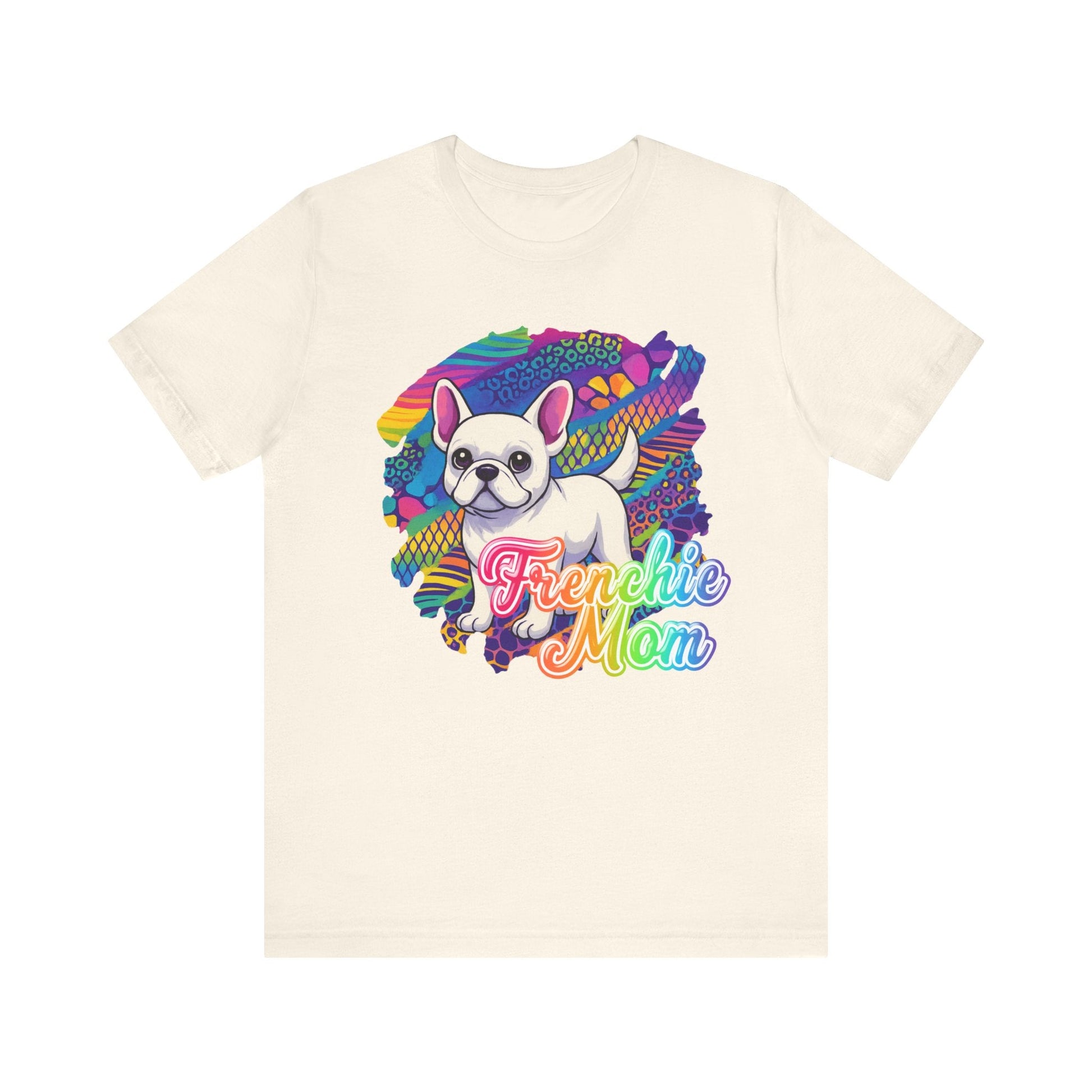 White Frenchie Retro Neon Tshirt