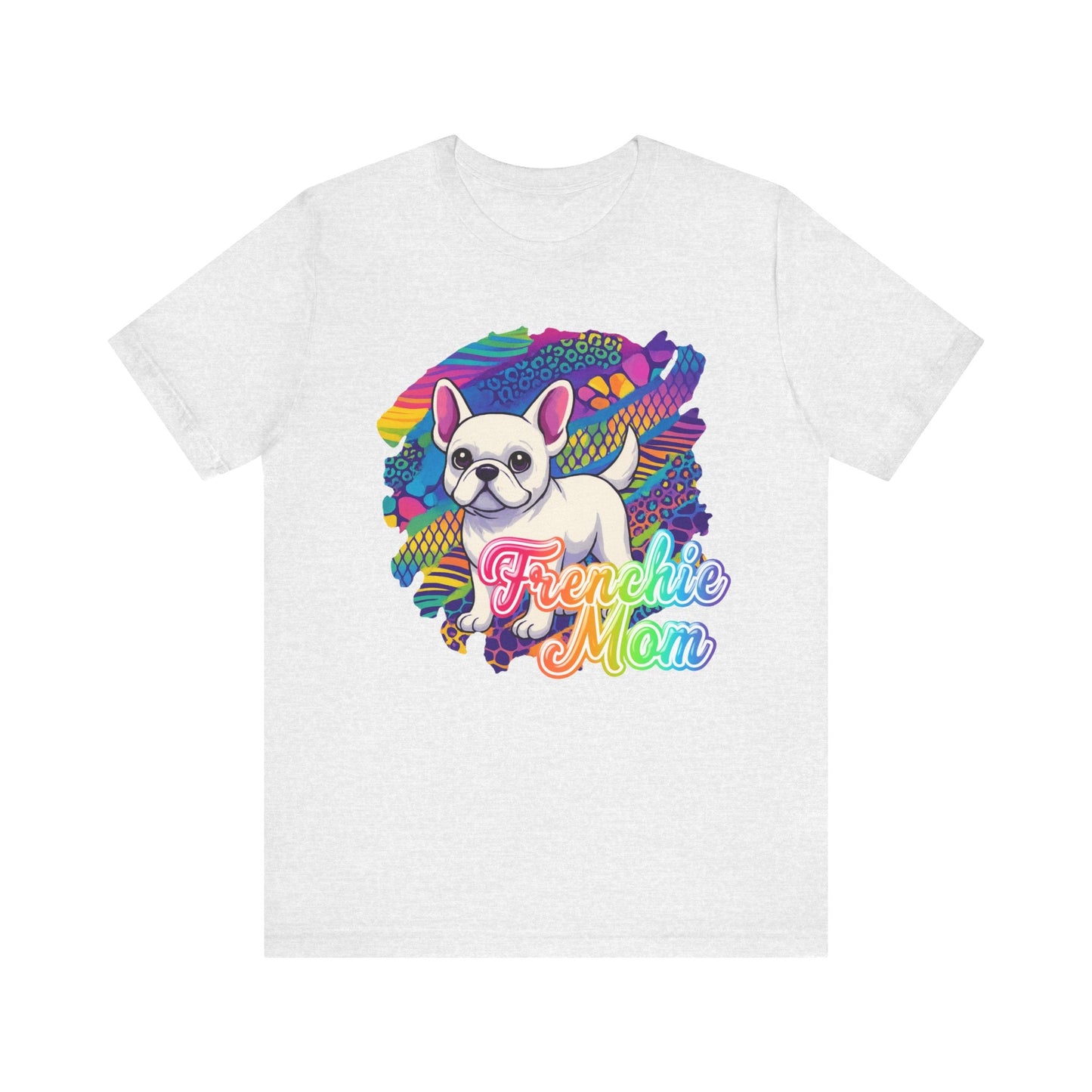 White Frenchie Retro Neon Tshirt