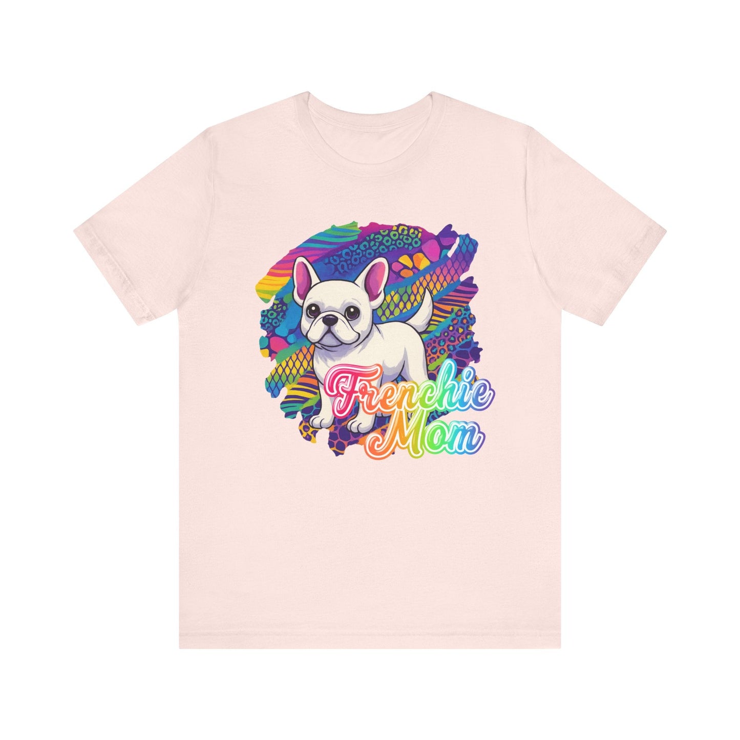 White Frenchie Retro Neon Tshirt