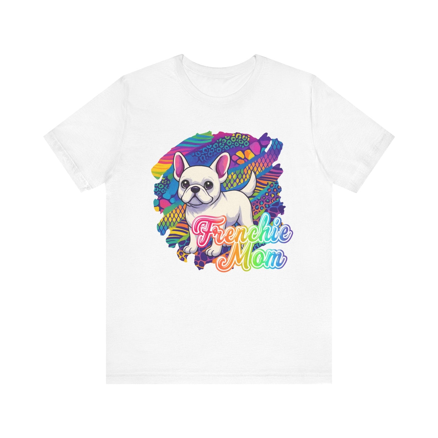 White Frenchie Retro Neon Tshirt