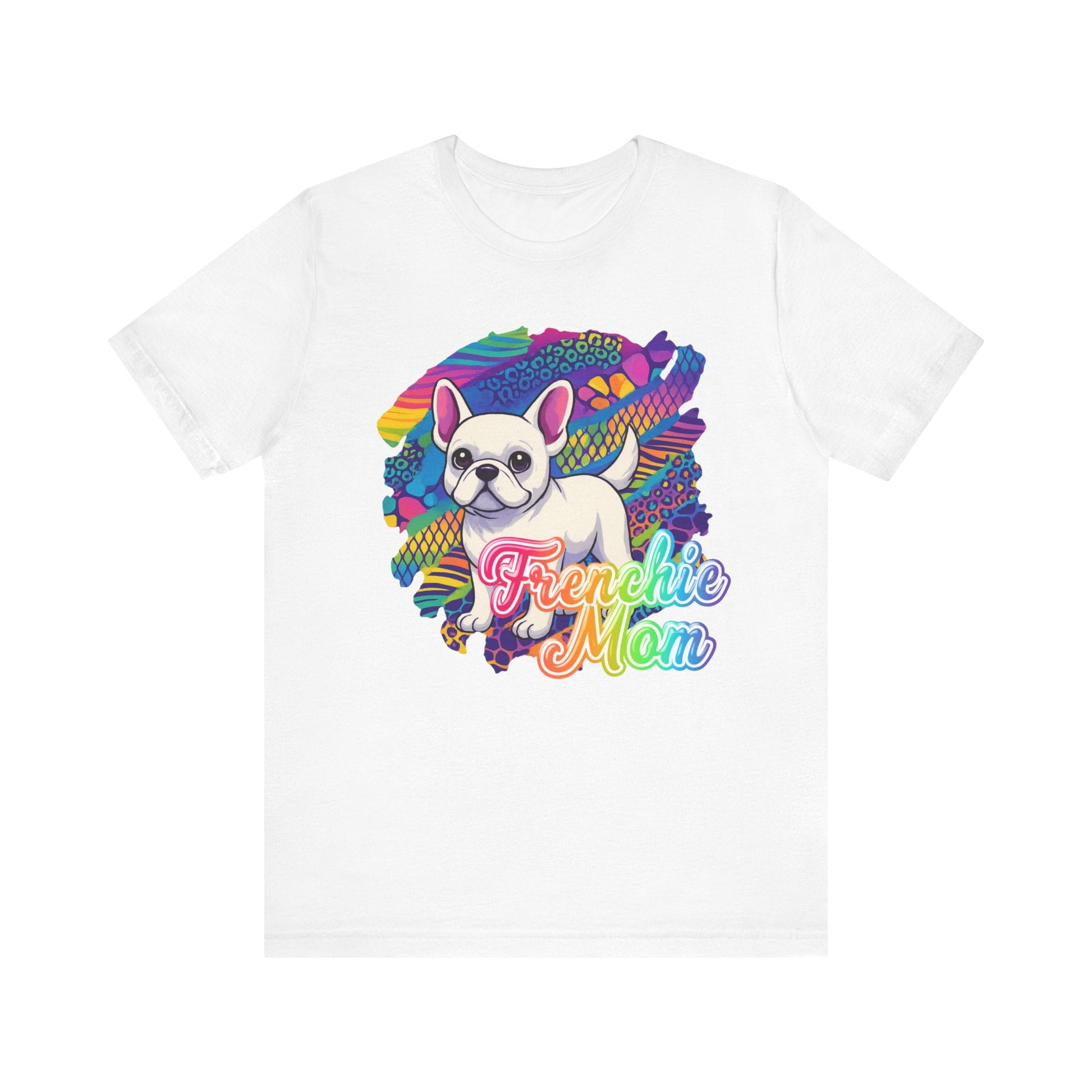 White Frenchie Retro Neon Tshirt
