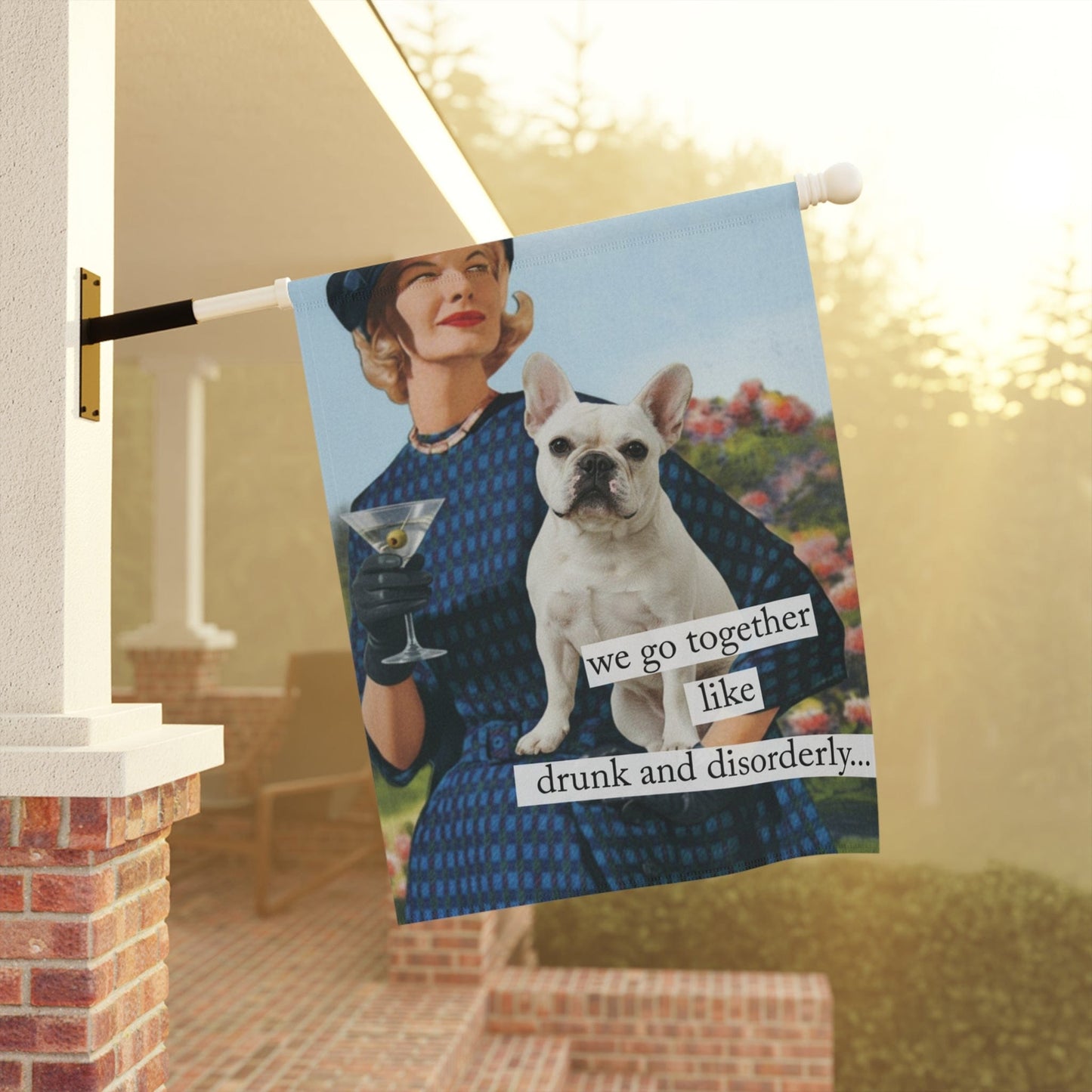 Personalized Frenchie Disorderly Garden Flag