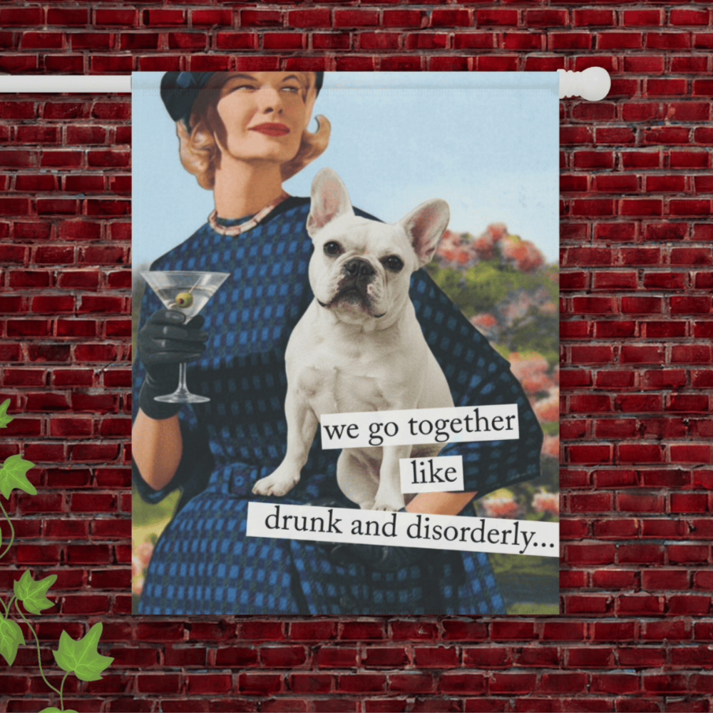 Personalized Frenchie Disorderly Garden Flag 24.5'' × 32''