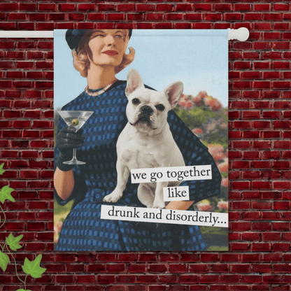 Personalized Frenchie Disorderly Garden Flag 24.5'' × 32''
