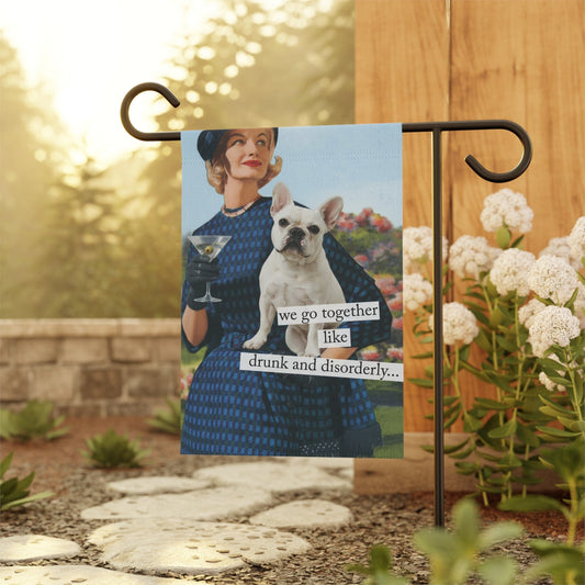 Personalized Frenchie Disorderly Garden Flag