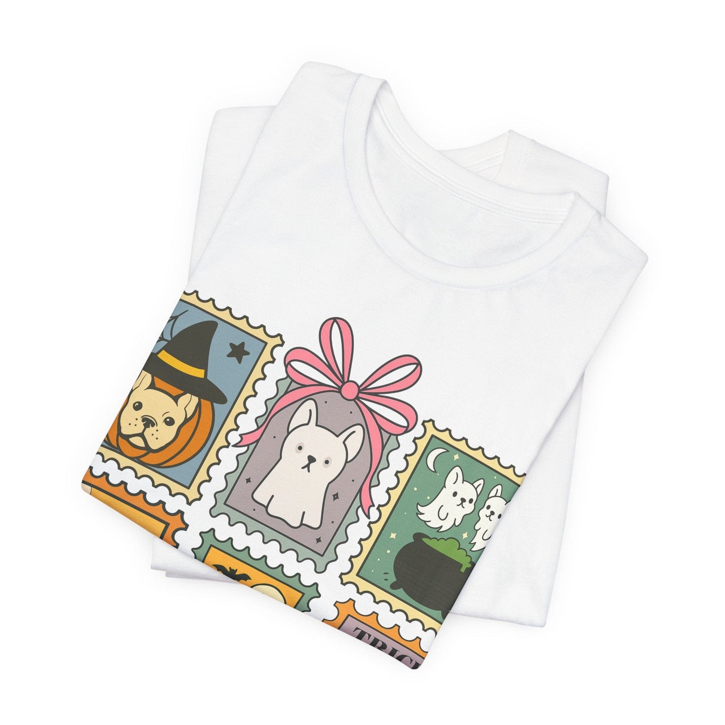 White Frenchie Spooky Stamps TShirt