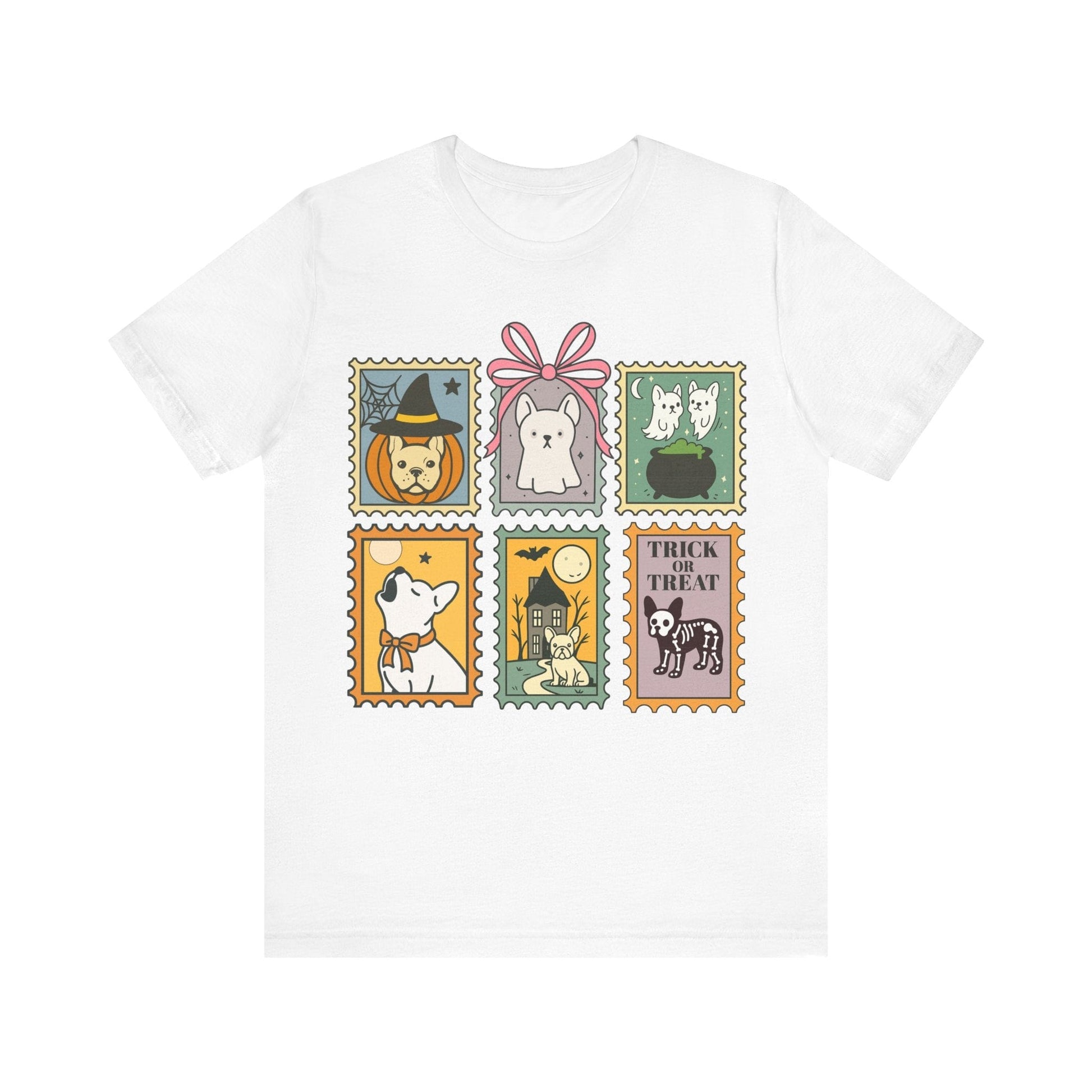 White Frenchie Spooky Stamps TShirt