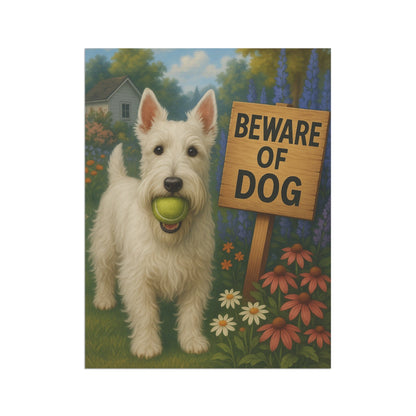 Printify Garden Flag White Scottie Scottish Terrier Garden Flag