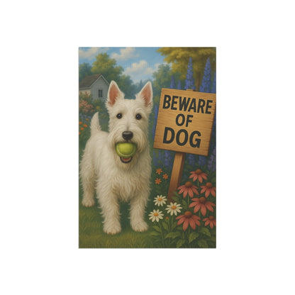 Printify Garden Flag White Scottie Scottish Terrier Garden Flag