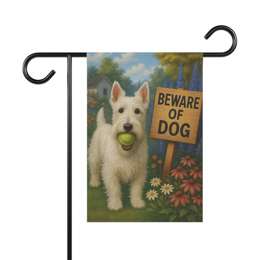 Printify Garden Flag White Scottie Scottish Terrier Garden Flag