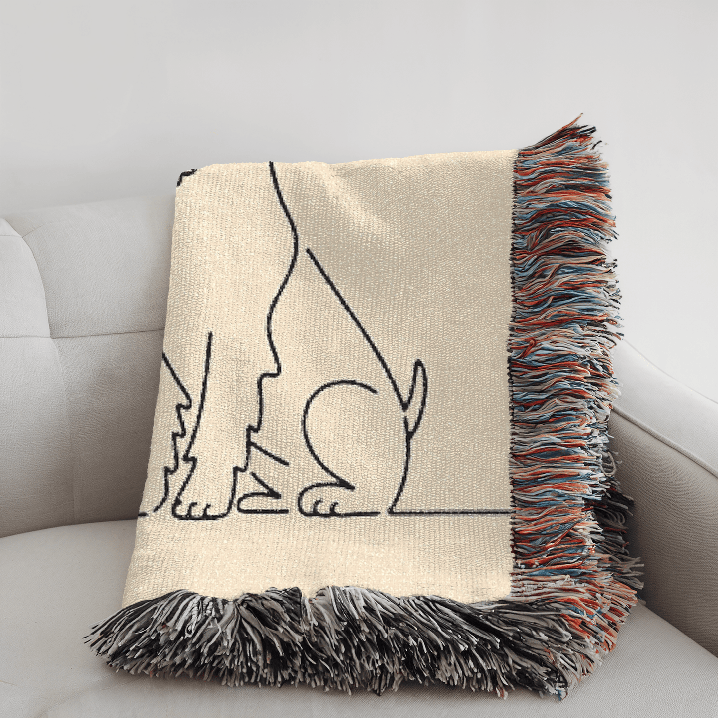 Printify Home Decor Woven Blanket, Airedale Terrier Fall Fetch Tennis Ball Throw