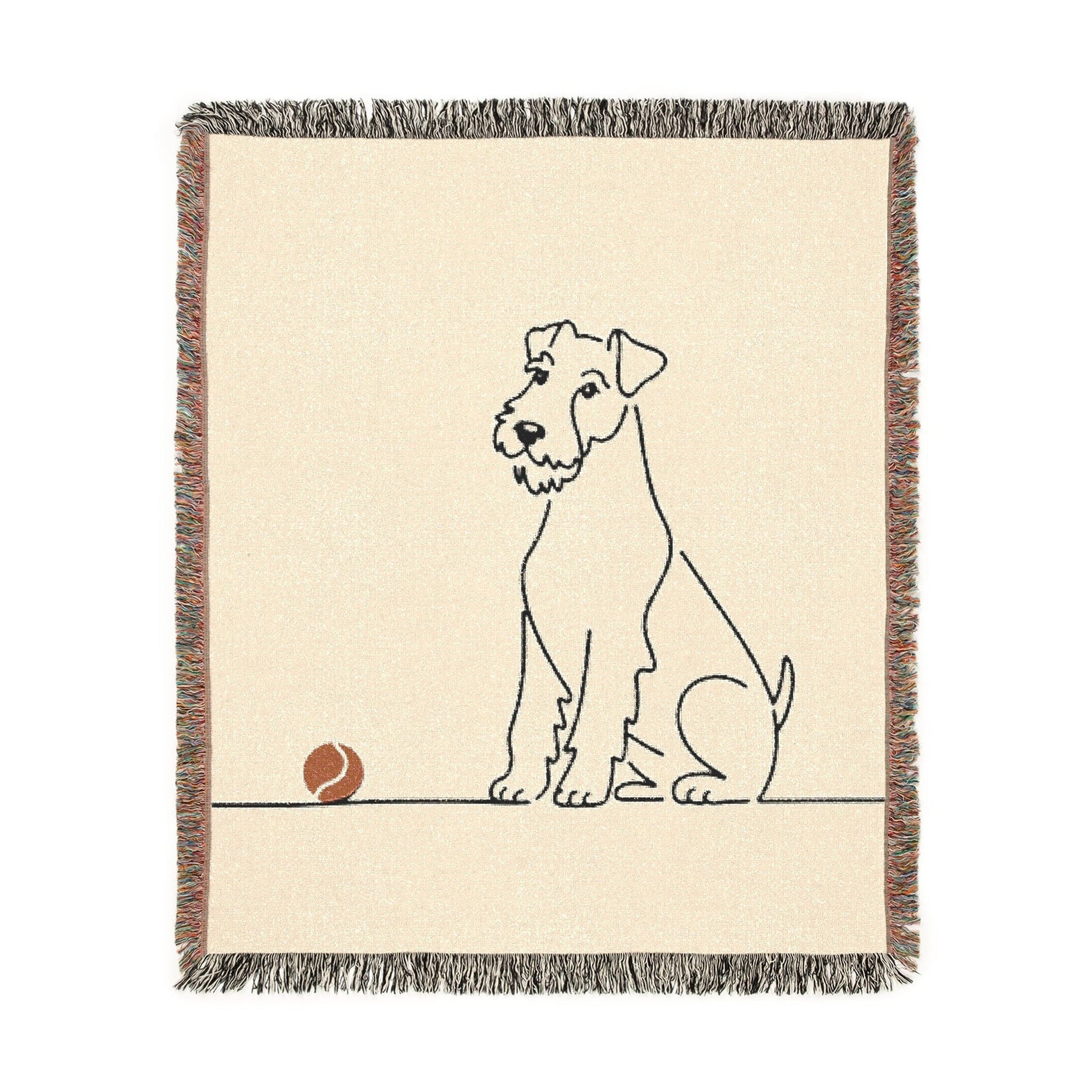 Printify Home Decor Woven Blanket, Airedale Terrier Fall Fetch Tennis Ball Throw