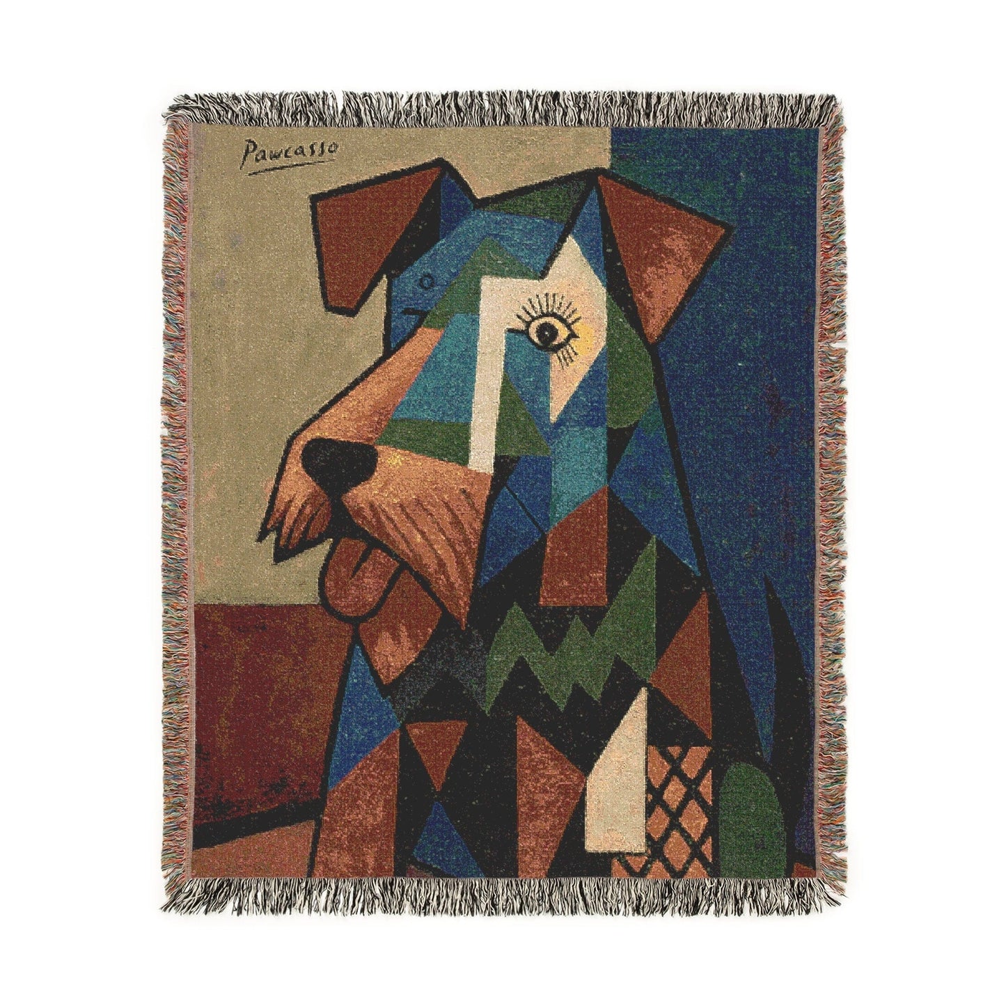 Printify Home Decor Woven Blanket, Airedale Terrier Picasso Artwork, Art Lover, Home Decor, Gift for Dog Lovers, Cozy Throw Blanket, Unique Tapestry Decoration