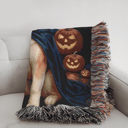 Printify Home Decor Woven Blanket, Fawn American Akita Halloween Dog Lovers, Decor Throw, Fall Decoration