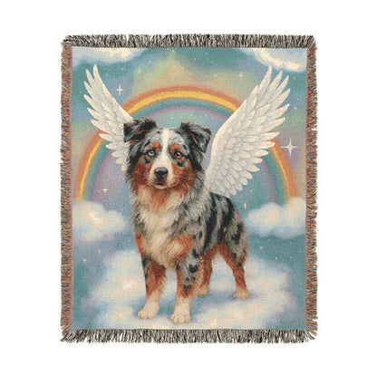 Merle Australian Shepherd Angel Woven Blanket