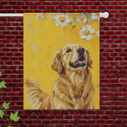 Yellow Daisies Golden Retriever Garden Flag 24.5'' × 32''