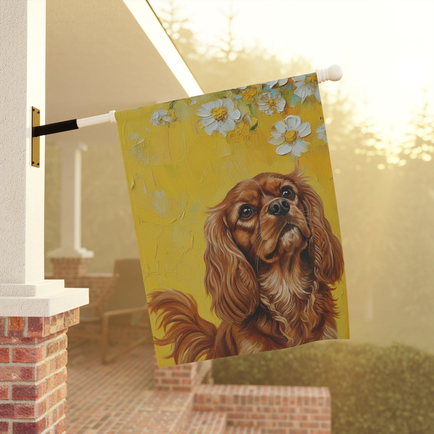 Personalized Yellow Daisies Cavalier Garden Flag