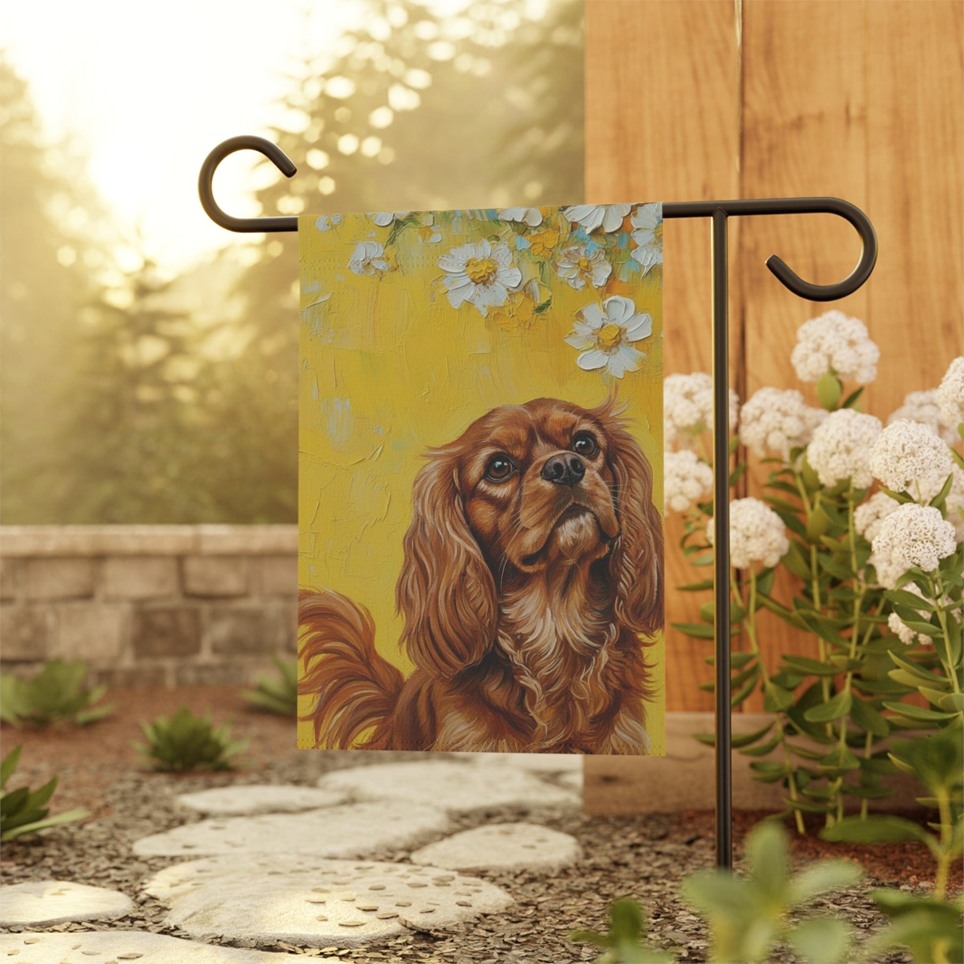 Personalized Yellow Daisies Cavalier Garden Flag