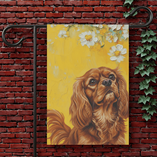 Personalized Yellow Daisies Cavalier Garden Flag 12'' × 18''