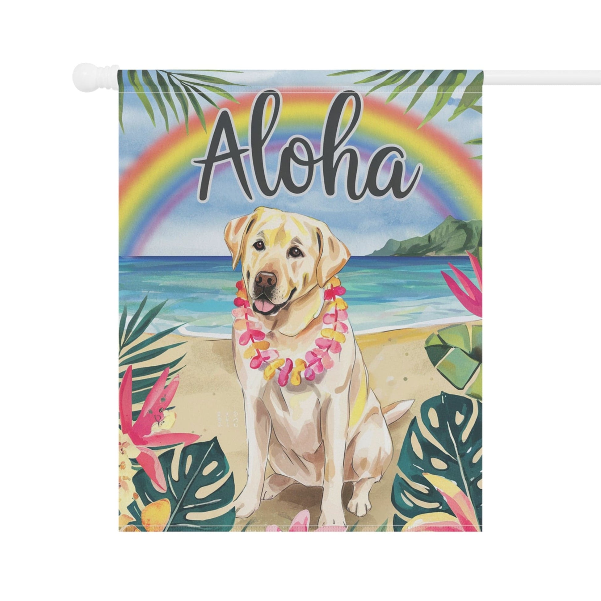 Printify Garden Flag Yellow Labrador Retriever Aloha Garden Flag