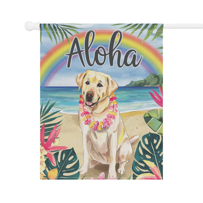 Printify Garden Flag Yellow Labrador Retriever Aloha Garden Flag