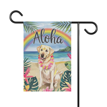 Printify Garden Flag Yellow Labrador Retriever Aloha Garden Flag