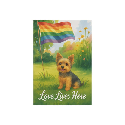 Printify Garden Flag Yorkshire Terrier  LGBTQ+ Pride Garden Flag