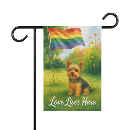 Printify Garden Flag Yorkshire Terrier  LGBTQ+ Pride Garden Flag