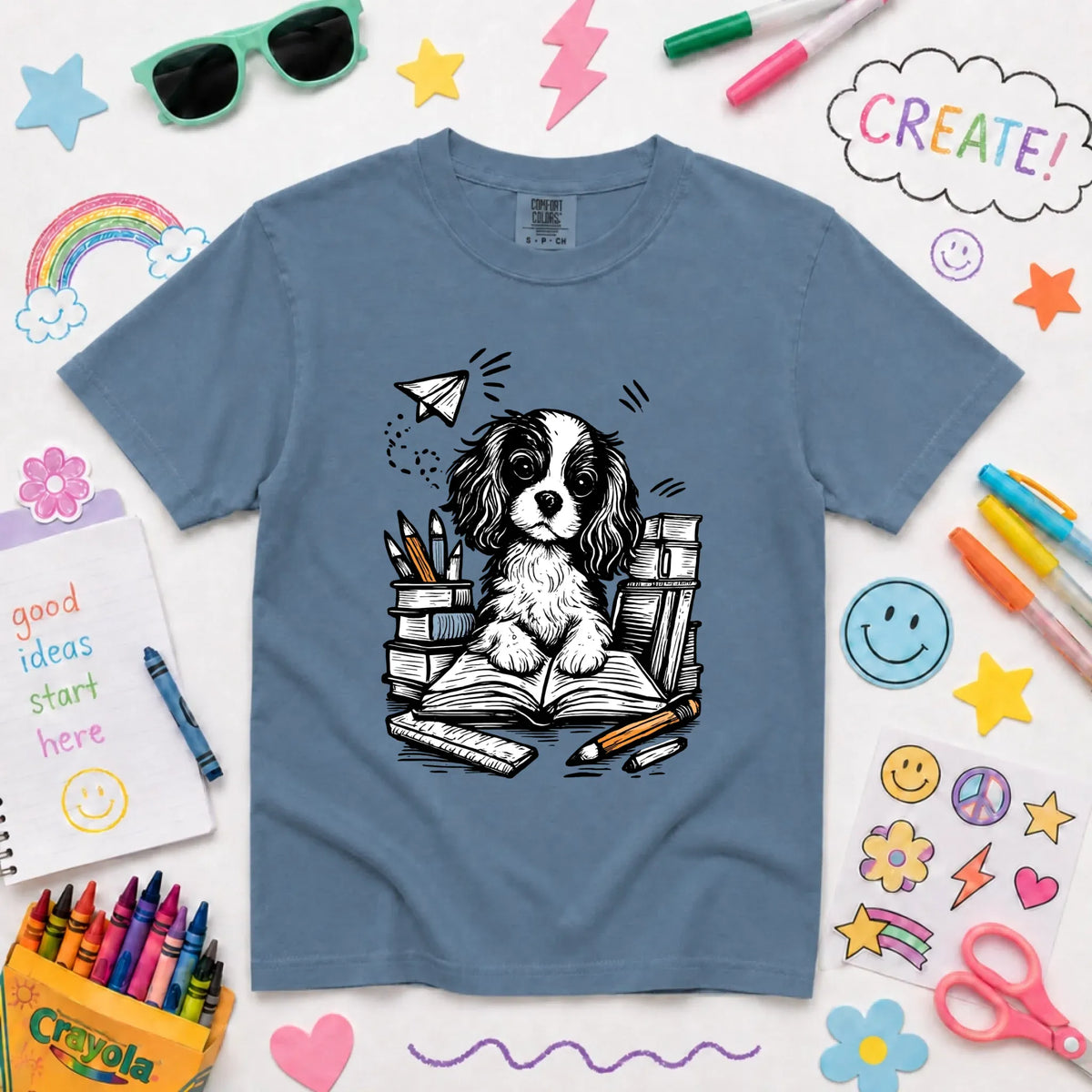 YOUTH Cavalier 1st Day of School Unisex TShirt NEW Youth Midweight Tee Blue Jean